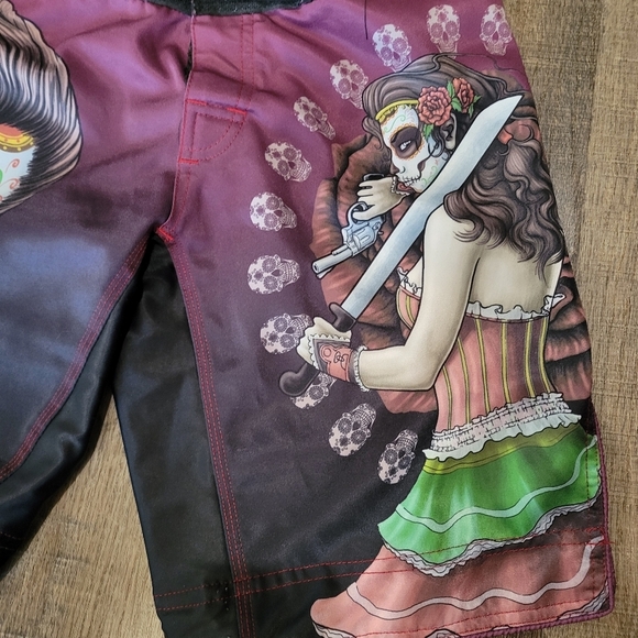 RAVEN Colorful Day of the Dead Board Shorts - Picture 3 of 11